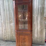 English corner mahogany bookcase/display cabinet