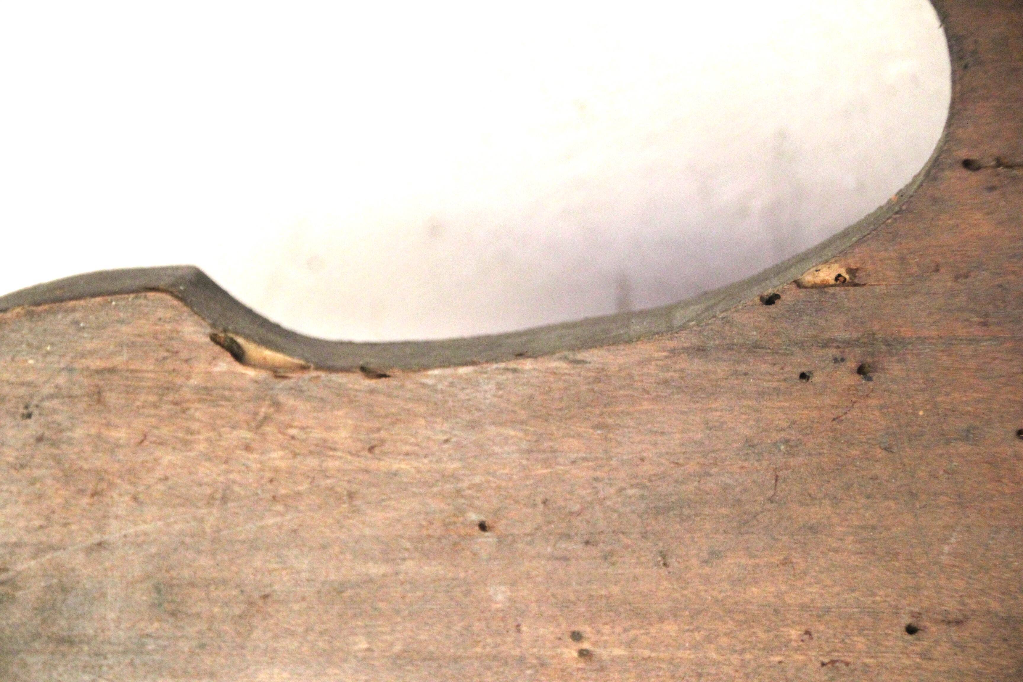 Old pediment in solid and marquetry wood
