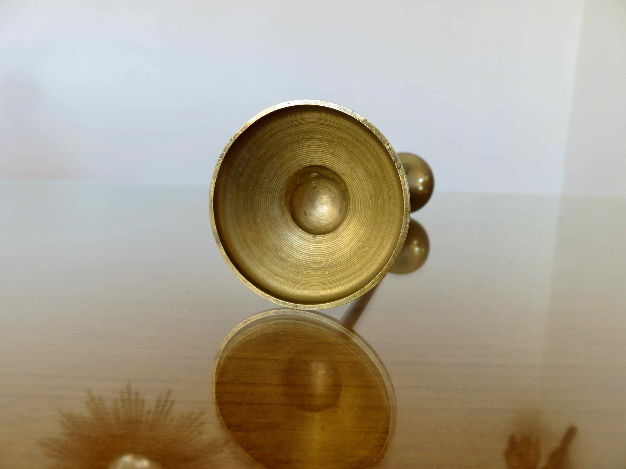 Brass tulip foot candle holder 70s