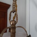 Pink opaline brass hanging lamp