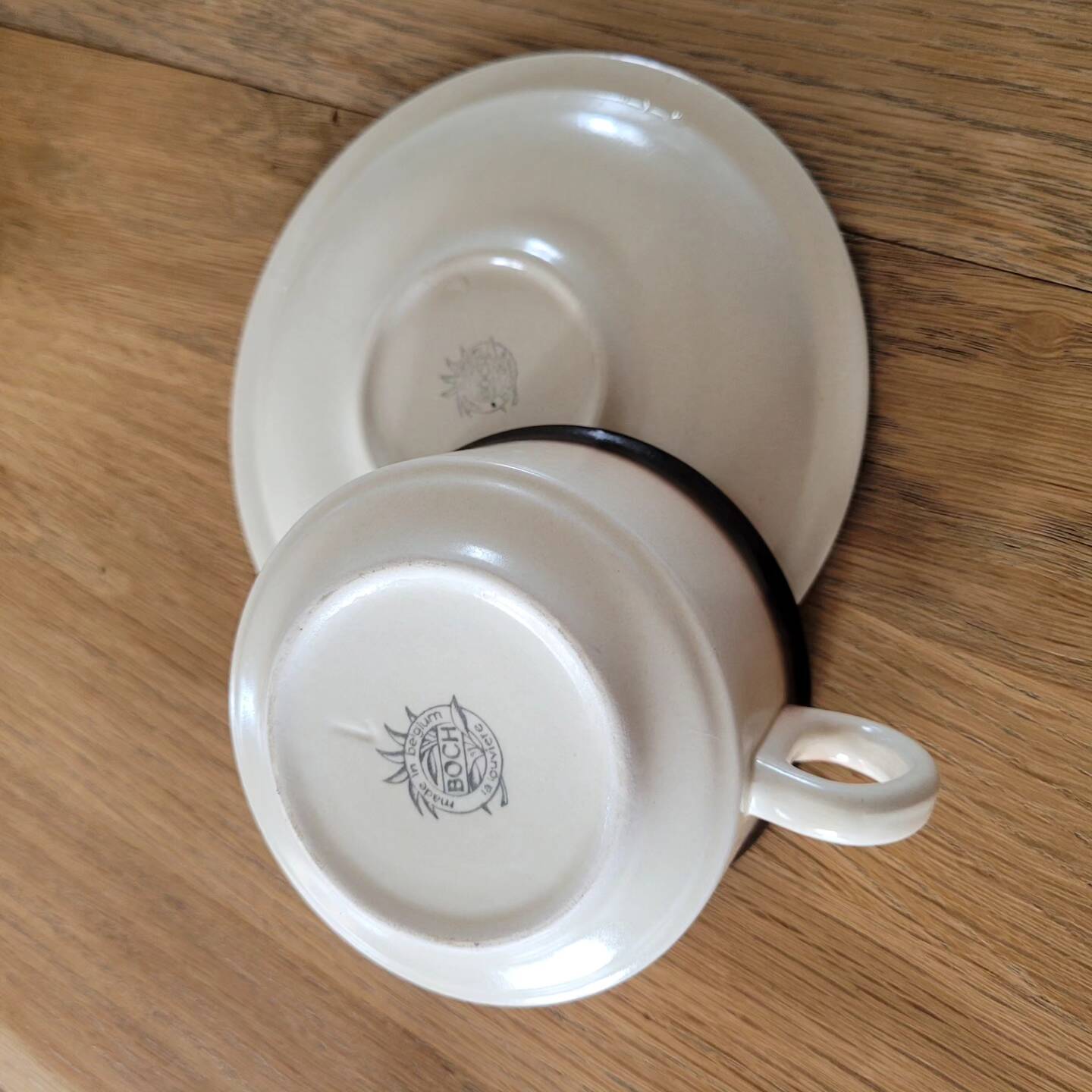 5 Boch La Louvière cups and saucers