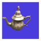 Silver metal teapot
