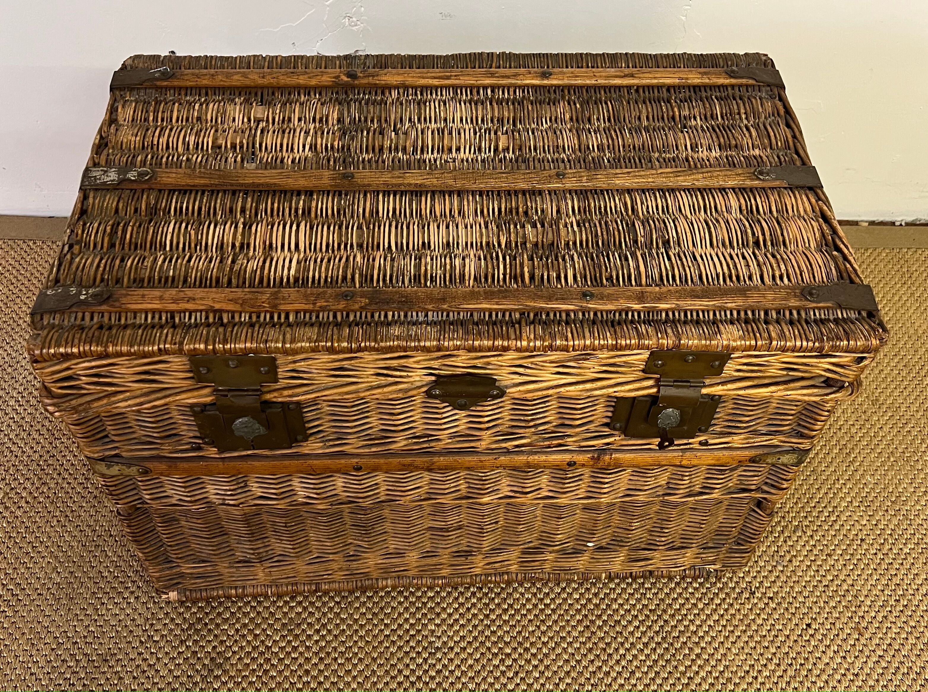 Vintage rattan trunk