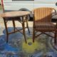Vintage Bamboo and Rattan Children's Table + Armchair