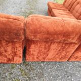 Modular velvet sofa bench 5 blocks