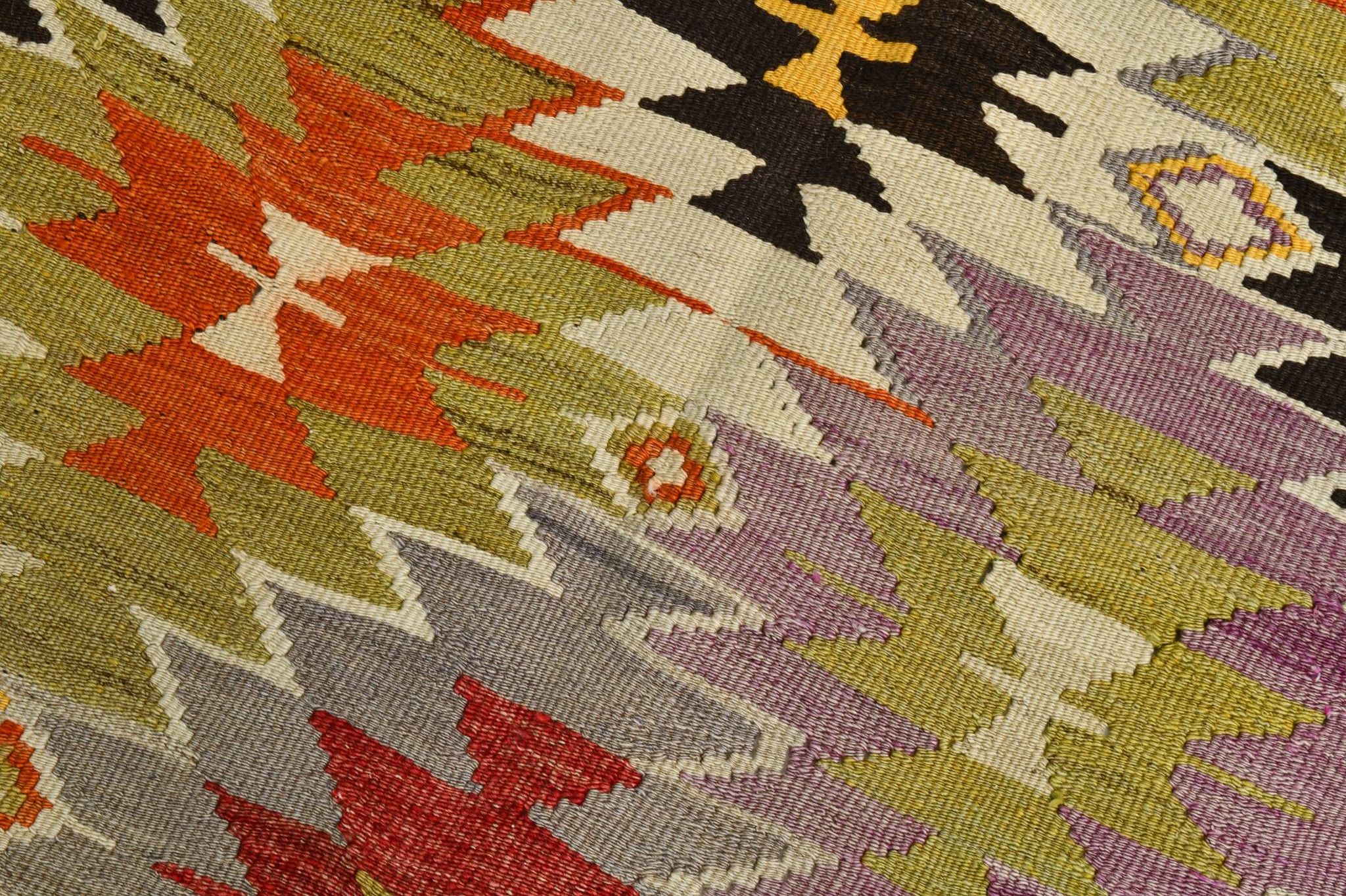 6x10 Geometric Style Vintage Kilim Rug,