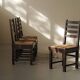 Modernist chairs in oak and woven straw, France, circa 1948