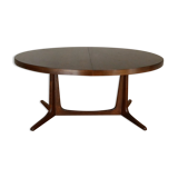 Extendable oval elm table with Baumann extensions