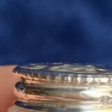 Individual salt shakers in 800 silver with two hallmarks and fluted crystal