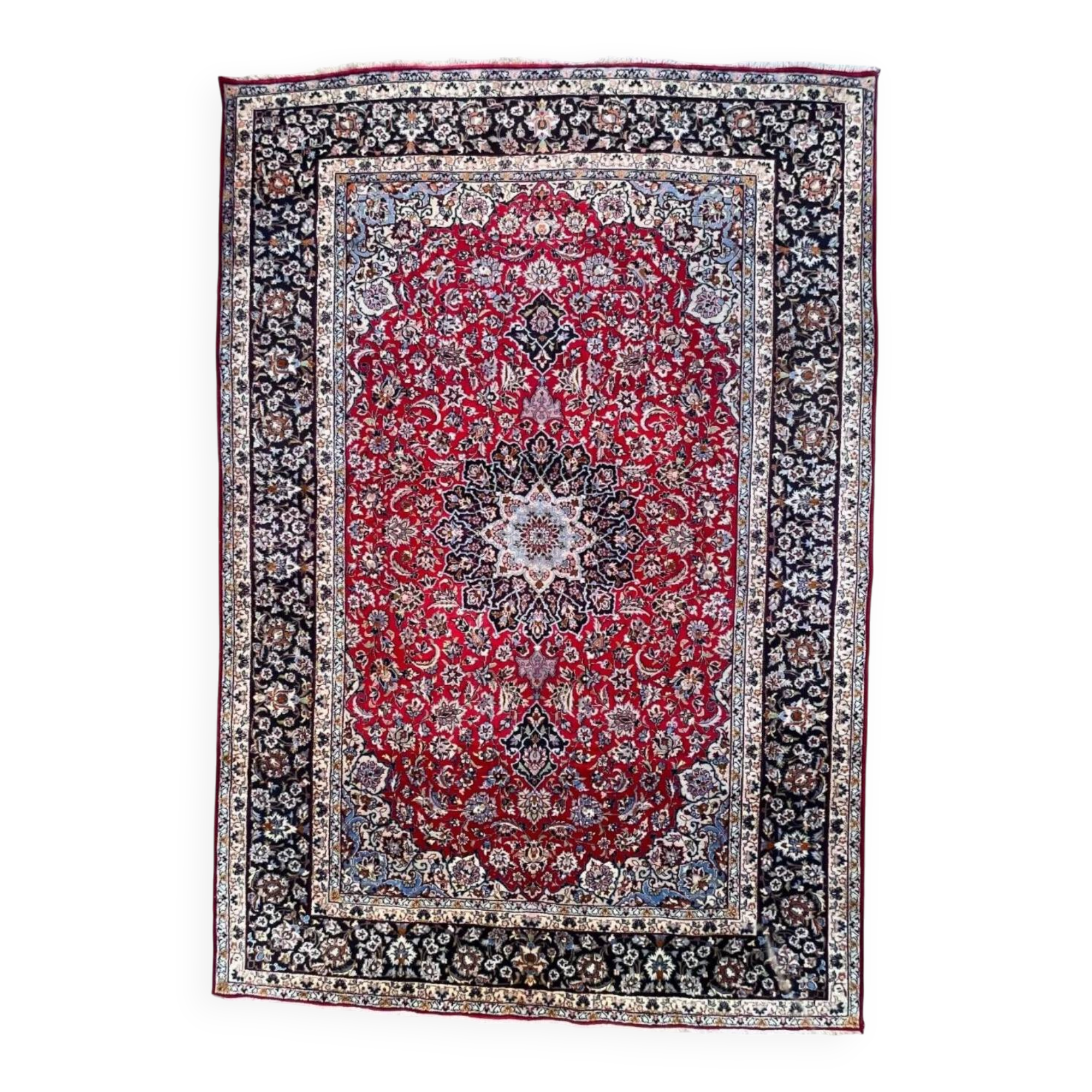 Tapis tribal ancien 433x300 cm en laine, tapis oriental fait à la main 2502