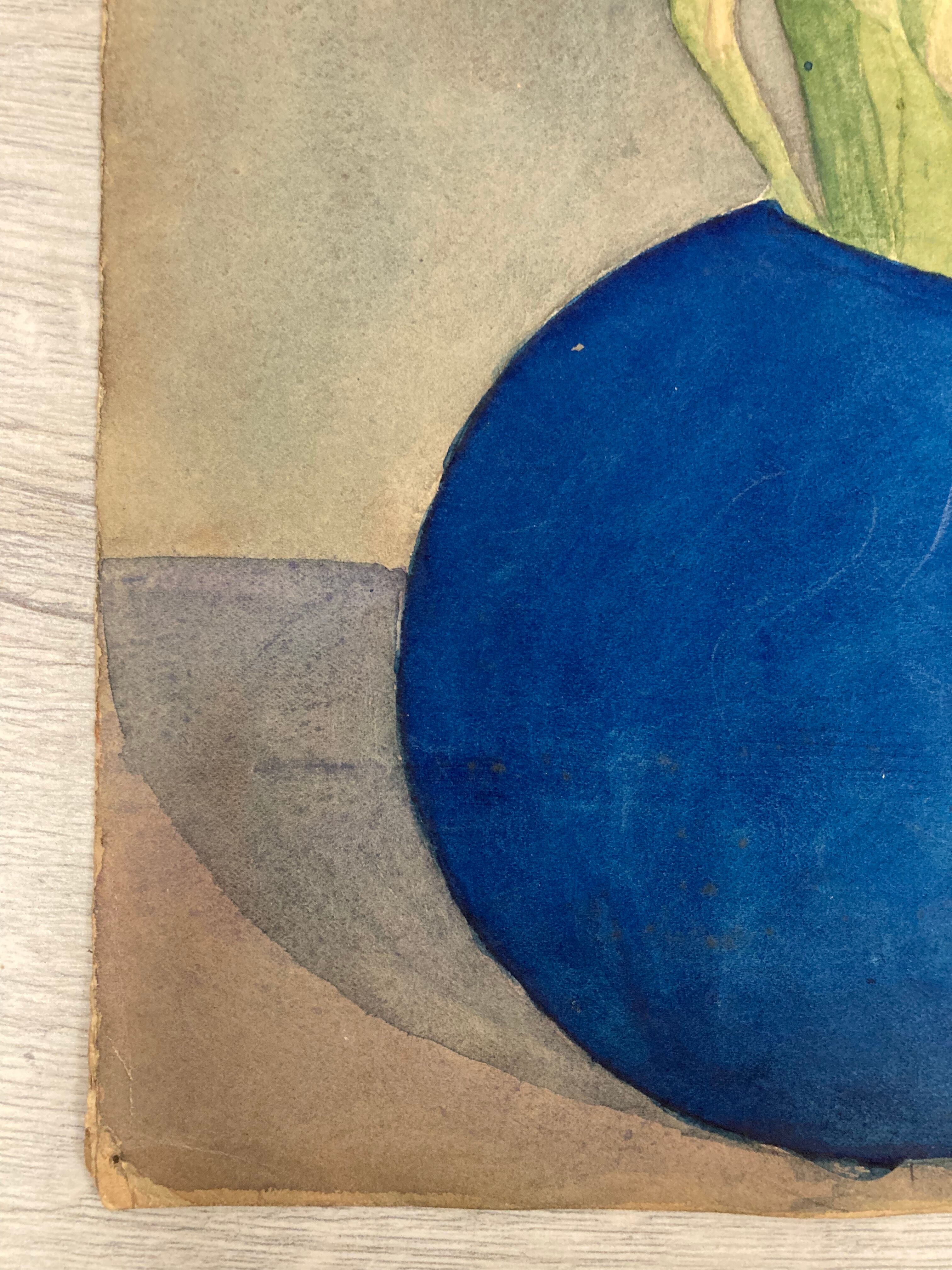 Watercolor with vintage irises