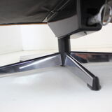 Midcentury swivel leather armchair, peem, finland, 1970s