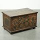 Decorative hand-painted antique Austrian bridal chest with character