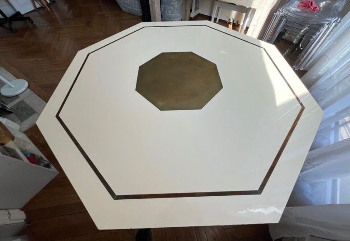 Octagonal table by Jean Claude Mahey
