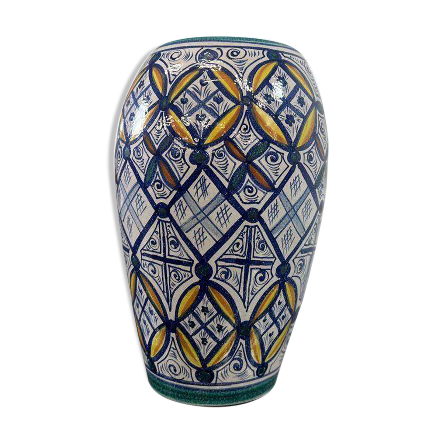 Vintage ceramic vase in ethnic style