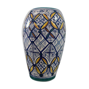 Vintage ceramic vase in ethnic style