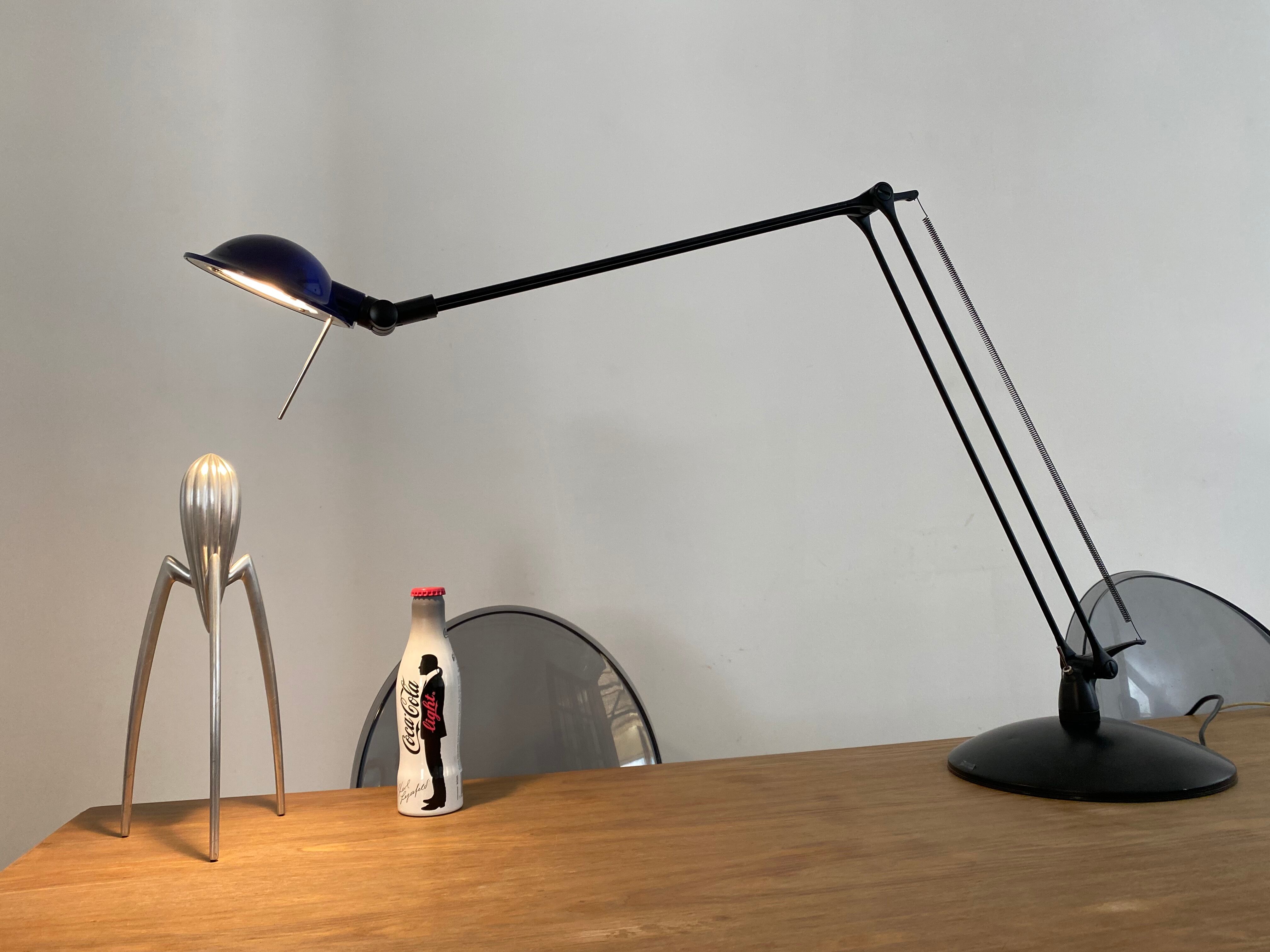 Large desk lamp manade France design Philippe Stephant vintage 90