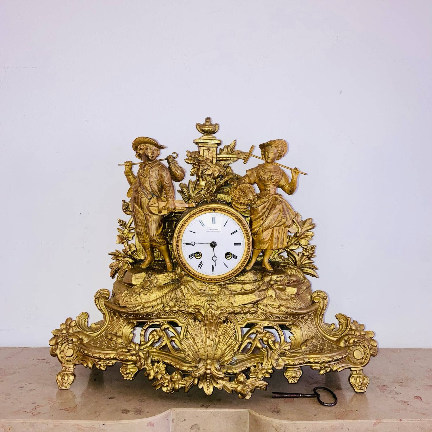 19th century pendulum c• detouche fseur de sm-l'empire paris japy Frères movement 1855
