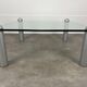 Ligne Roset coffee table, glass, postmodern design, 80s