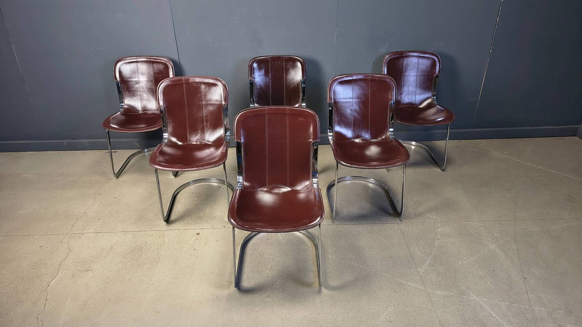 Vintage dining chairs by Cidue, set of 6, 1970s.