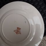 Set of 6 vintage flat plates, 23 cm, Longwy brand, Mireille pattern.