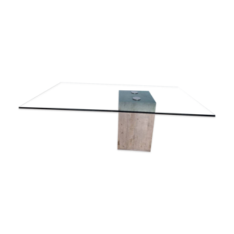 Glass and concrete dining table Fratelli Saporiti