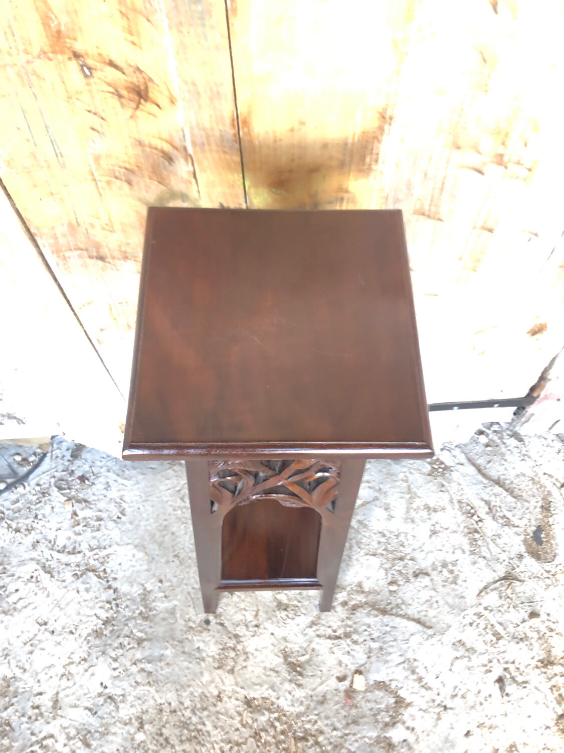 High table silver mahogany carved vintage