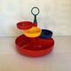 Plastic servant with 3 rotating cups
