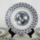10 earthenware dessert plates signed HB Choisy le roi 19th century