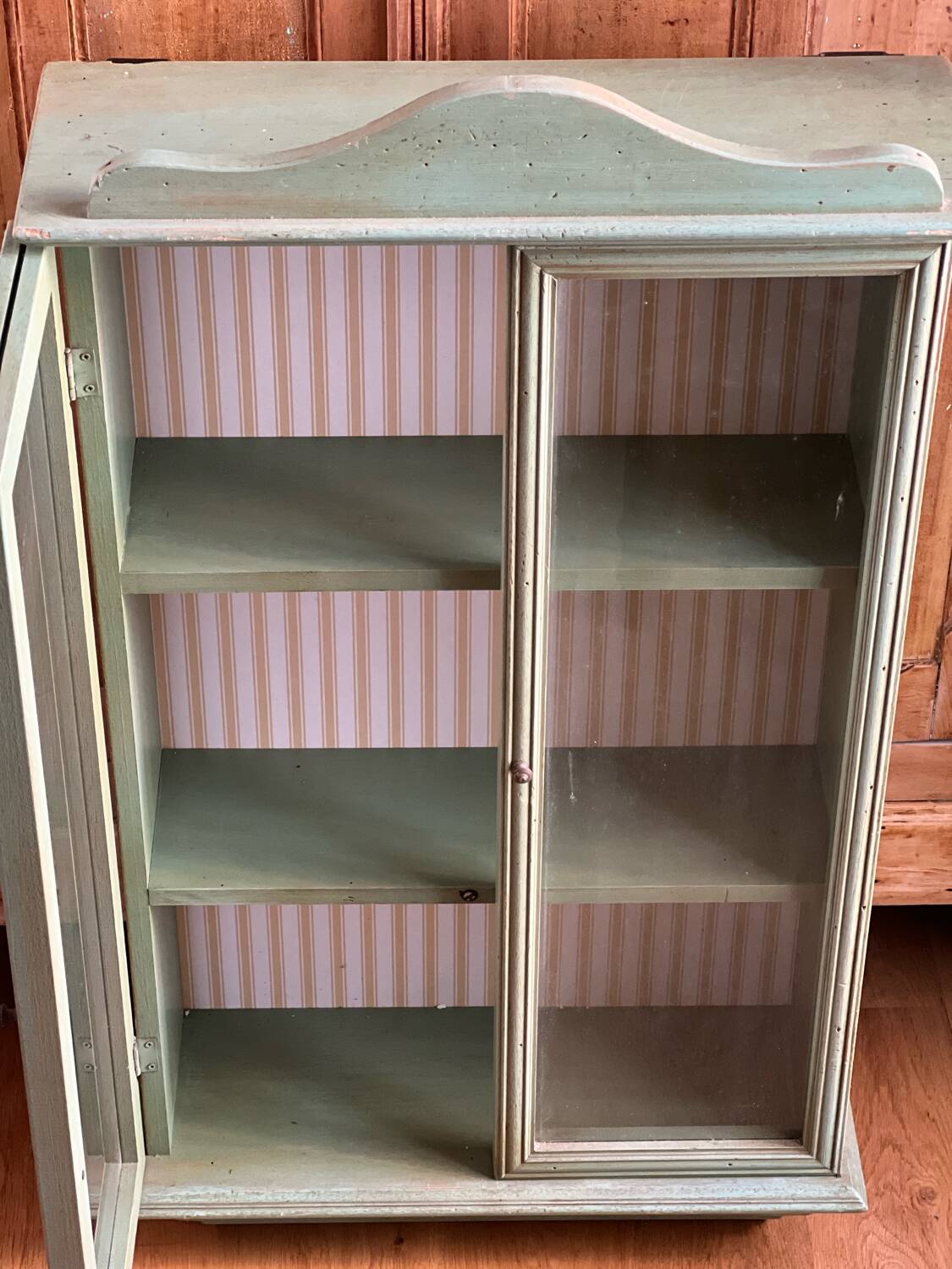 Wall display cabinet wood