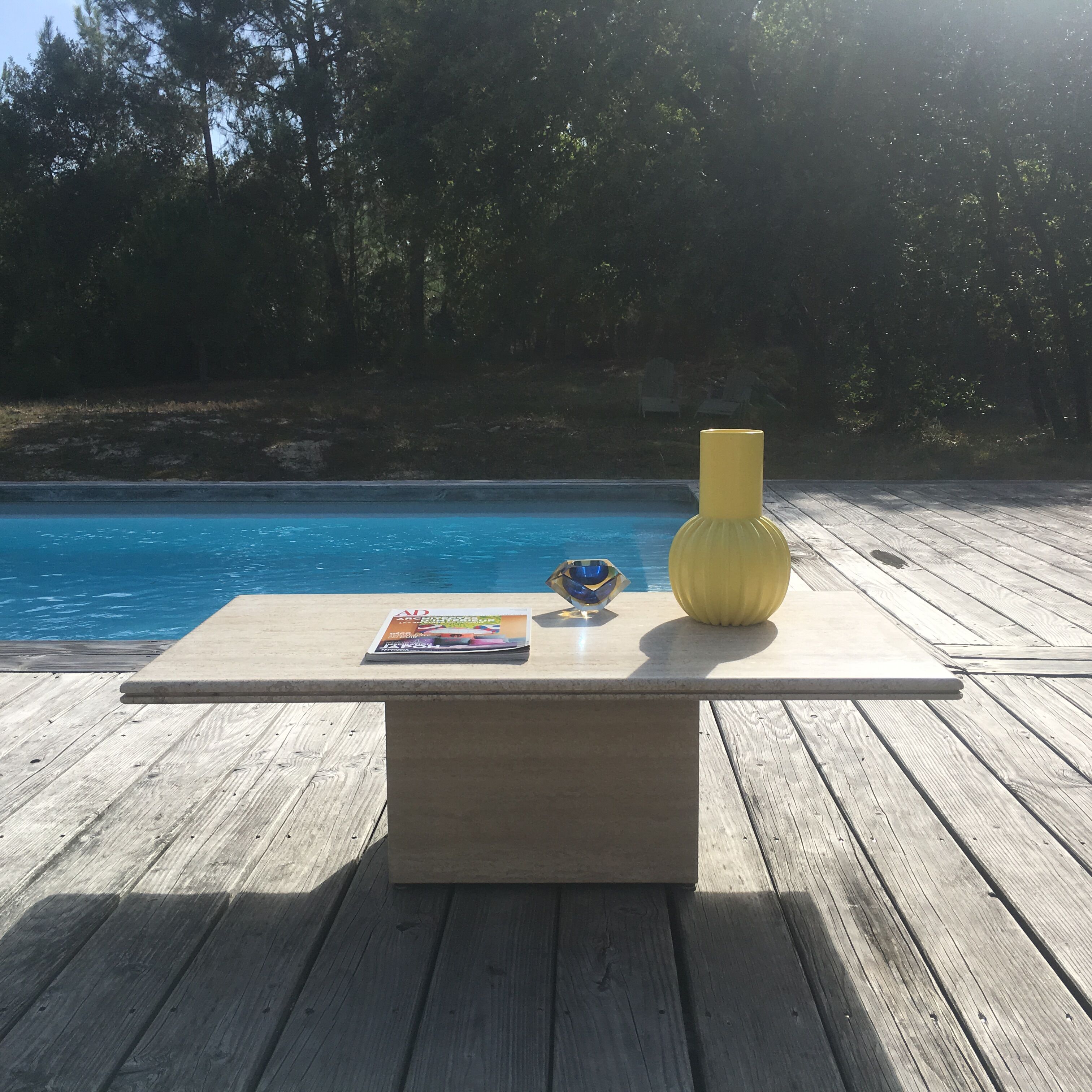 Vintage travertine coffee table