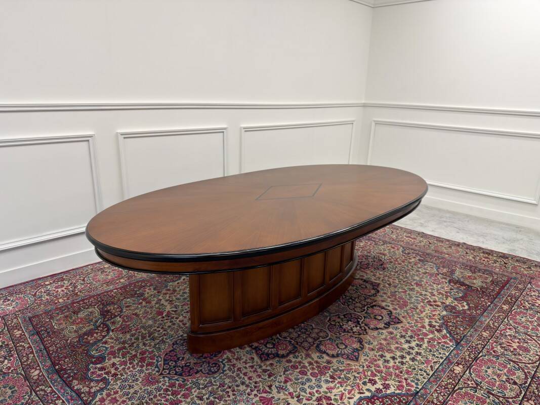 English Globe Wernicke Style Art Deco Conference Table