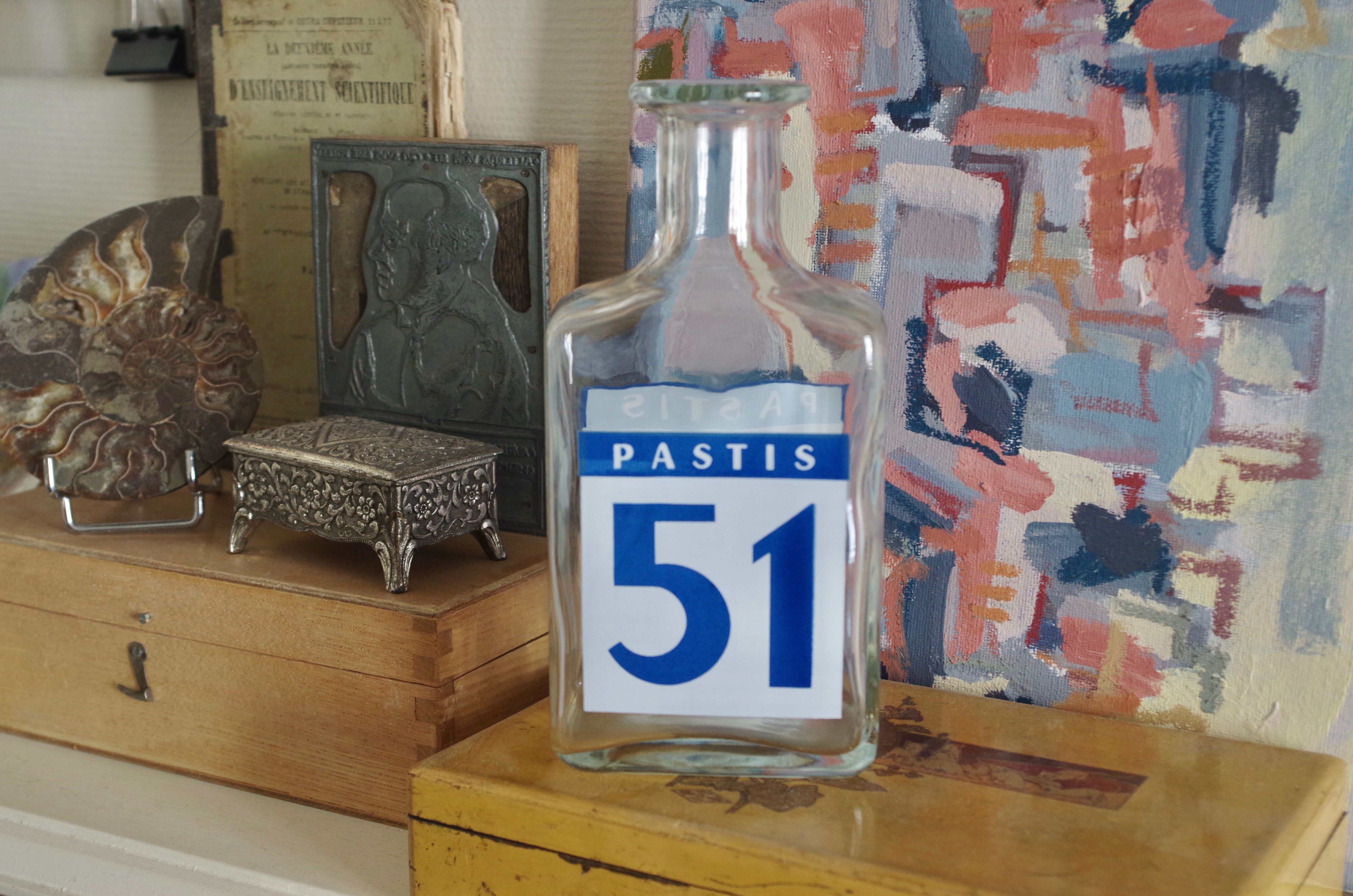 Vintage Pastis 51 retro advertising glass decanter