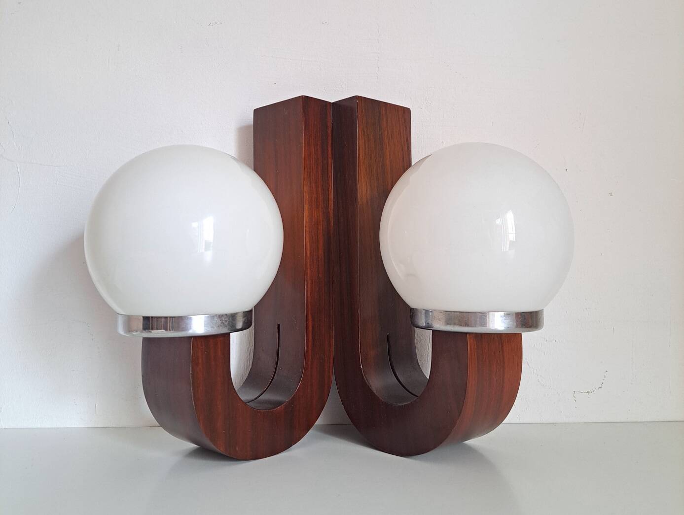 Vintage wooden wall light