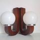 Vintage wooden wall light