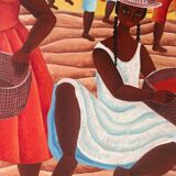 Brazilian fishing scene "Puxada de rede" signed