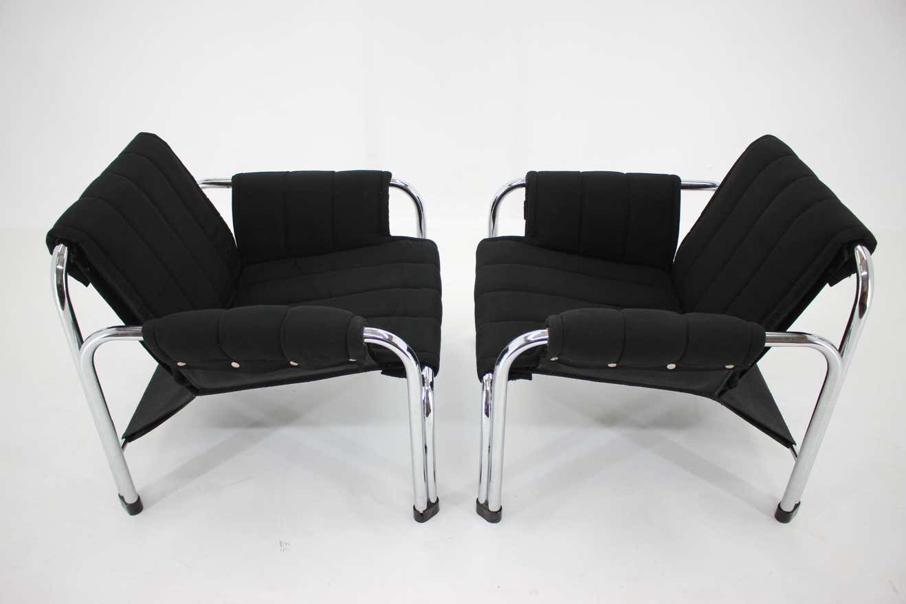 Fauteuil chromé du milieu du siècle par Viliam Chlebo pour Kodreta Myjava, années 1980.