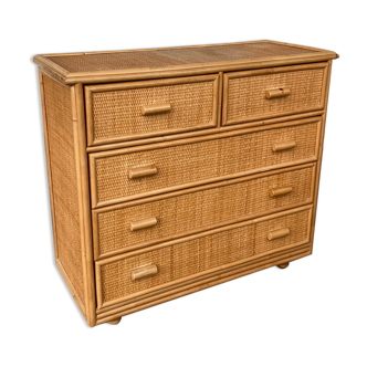 Rattan chest of drawers