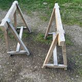 Farm table guinguette and wooden trestles
