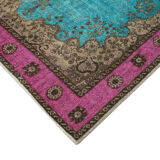 Handmade anatolian 1970s 209 cm x 326 cm turquoise rug