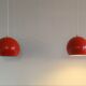 Lot de 2 suspensions en métal rouge, Danemark 1960's