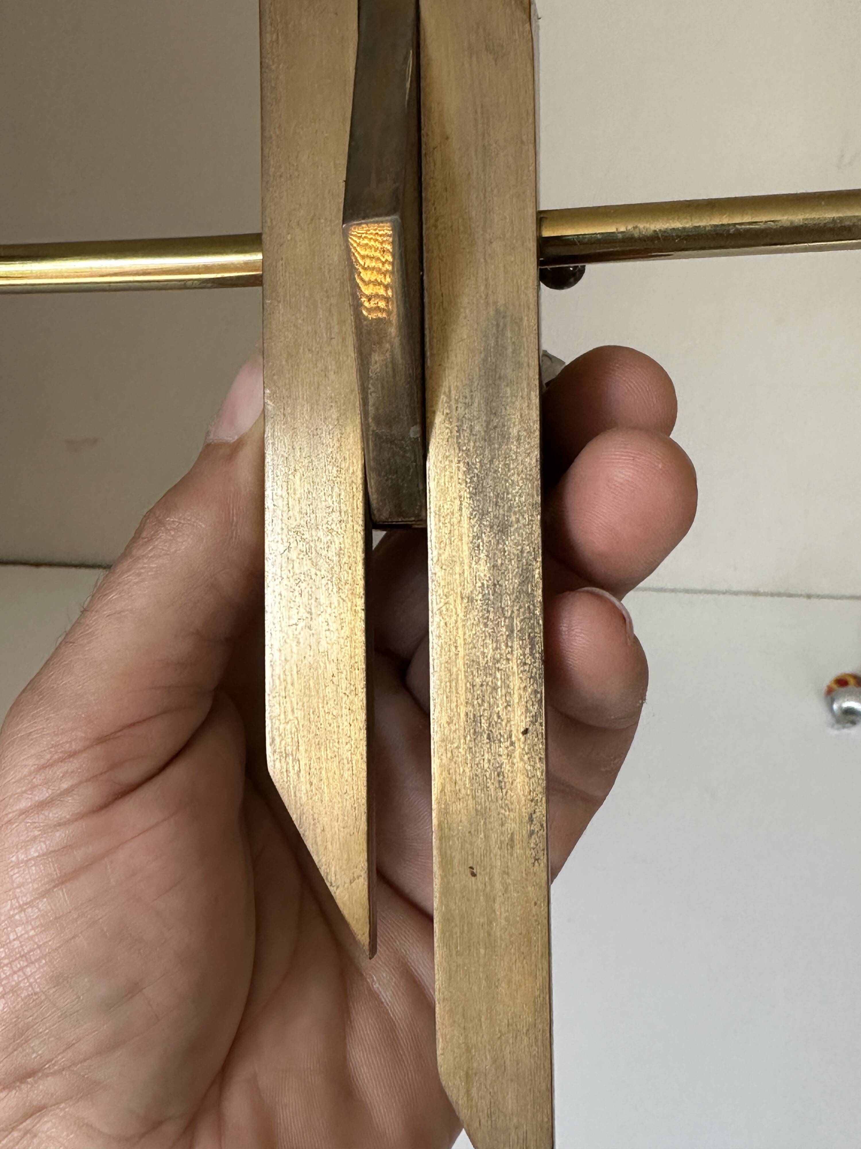 Vintage design solid brass wall light from the 60s