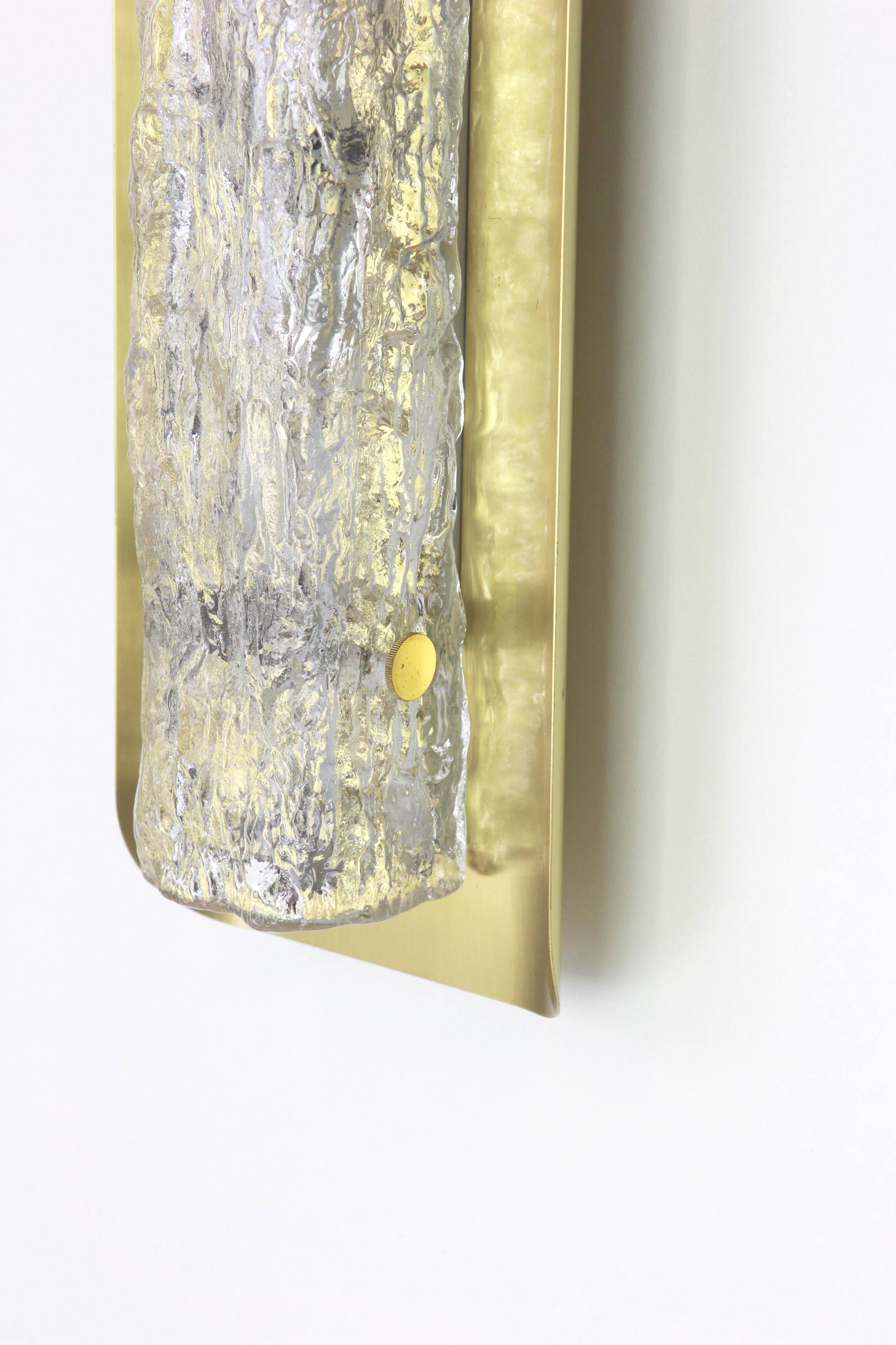 Applique murale en verre de glace Murano par Kaiser, Allemagne, années 1970