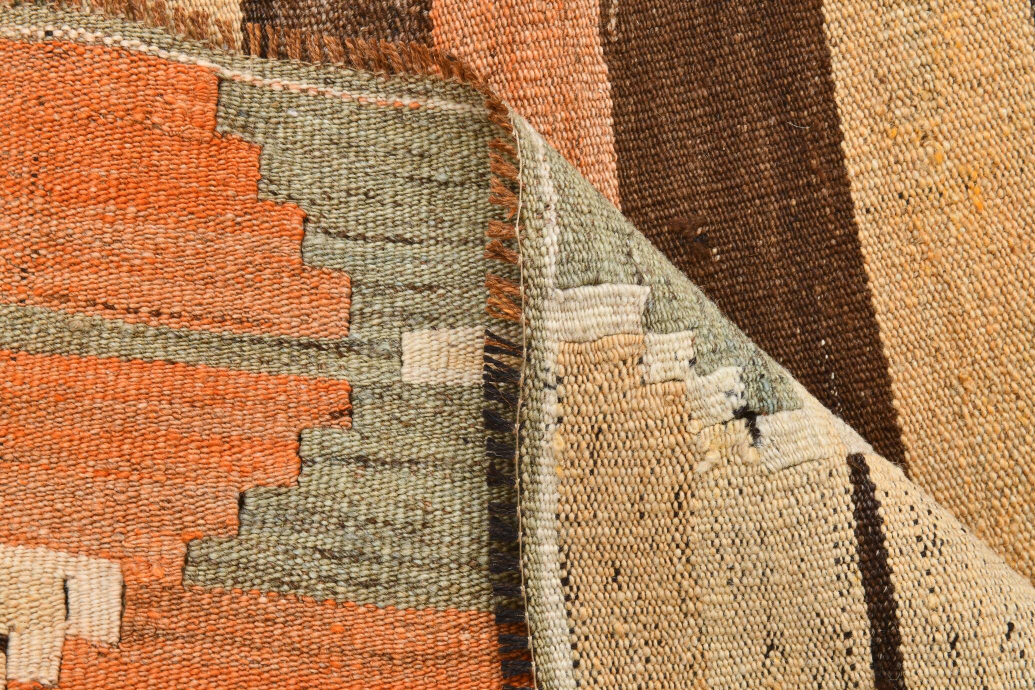 Tribal Pattern Vintage Kilim Runner Rug, 80x347Cm