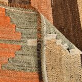 Tribal Pattern Vintage Kilim Runner Rug, 80x347Cm