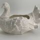 Grand cache pot céramique blanche vintage Pigeon