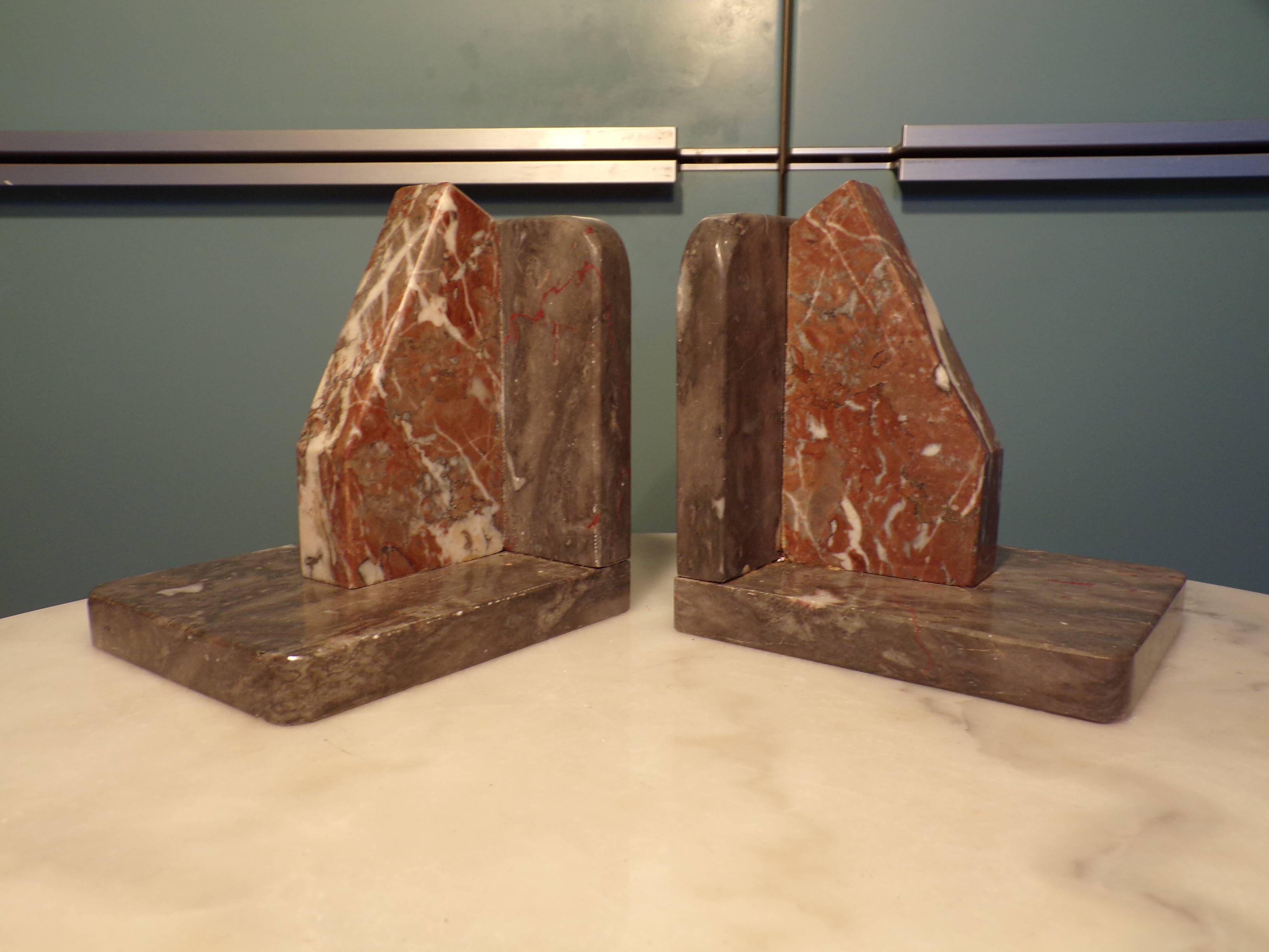 Art Deco marble bookends