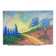 Paysage aux arbres bleus