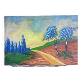 Landscape with blue trees