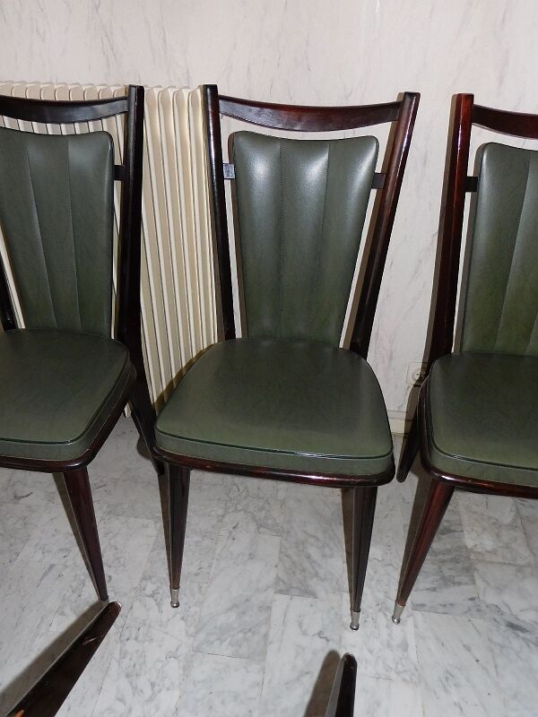 Serie de 6 chaises 1960 en macassar et skyl